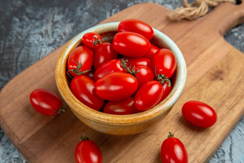 Fresh San Marzano tomatoes, a key ingredient in Italian cuisine.