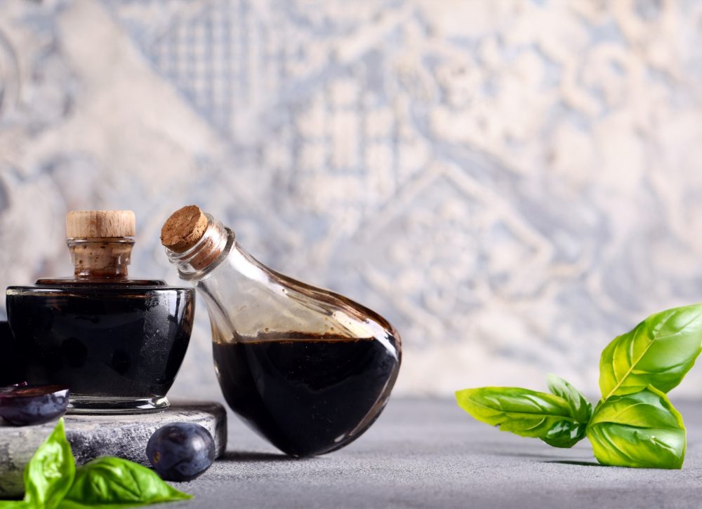Natural balsamic vinegar made from dark grapes.